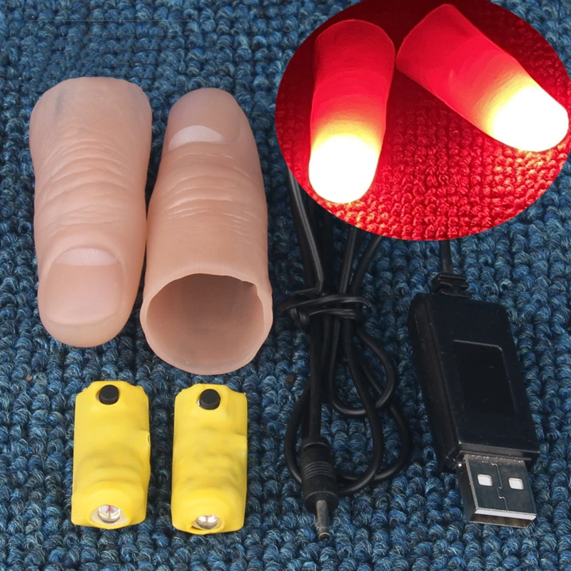 Thumb Tip Magic Trick Set - Профессиональный набор световых пар (красный/четыре цвета)