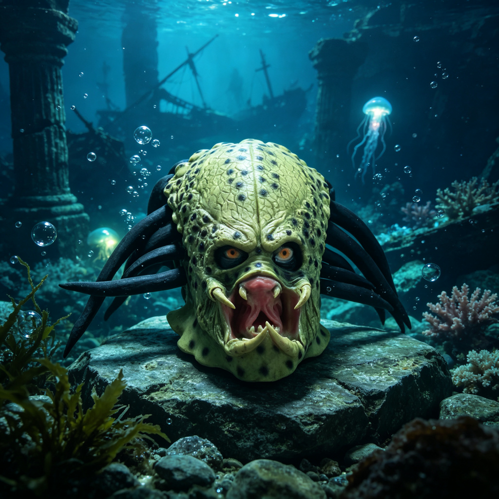 Latex Alien Mask Realistic - Реалистичная маска-шлем Predator с инопланетным дизайном