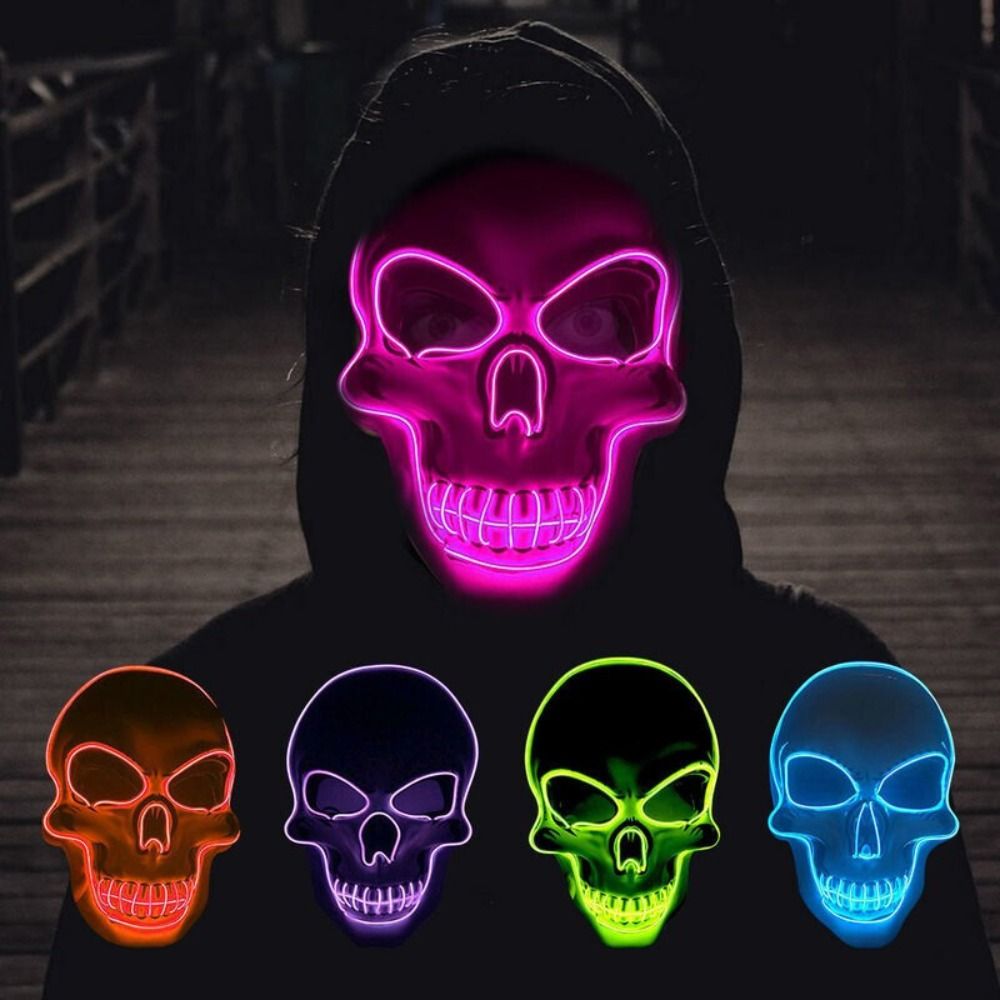 Led Purge Mask Halloween - Модная маска-череп для Хэллоуина со светодиодной