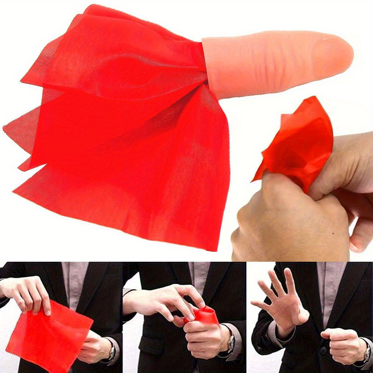 Thumb Tip Magic Trick Set - 1 комплект, шарф-лакиш, волшебный комплект с