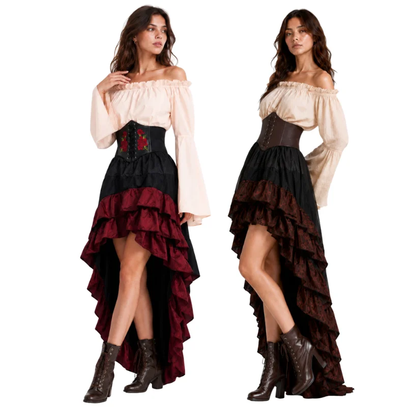 Medieval Renaissance Dress Women - Хэллоуинское средневековое ретро-платье пирата, платье капитана