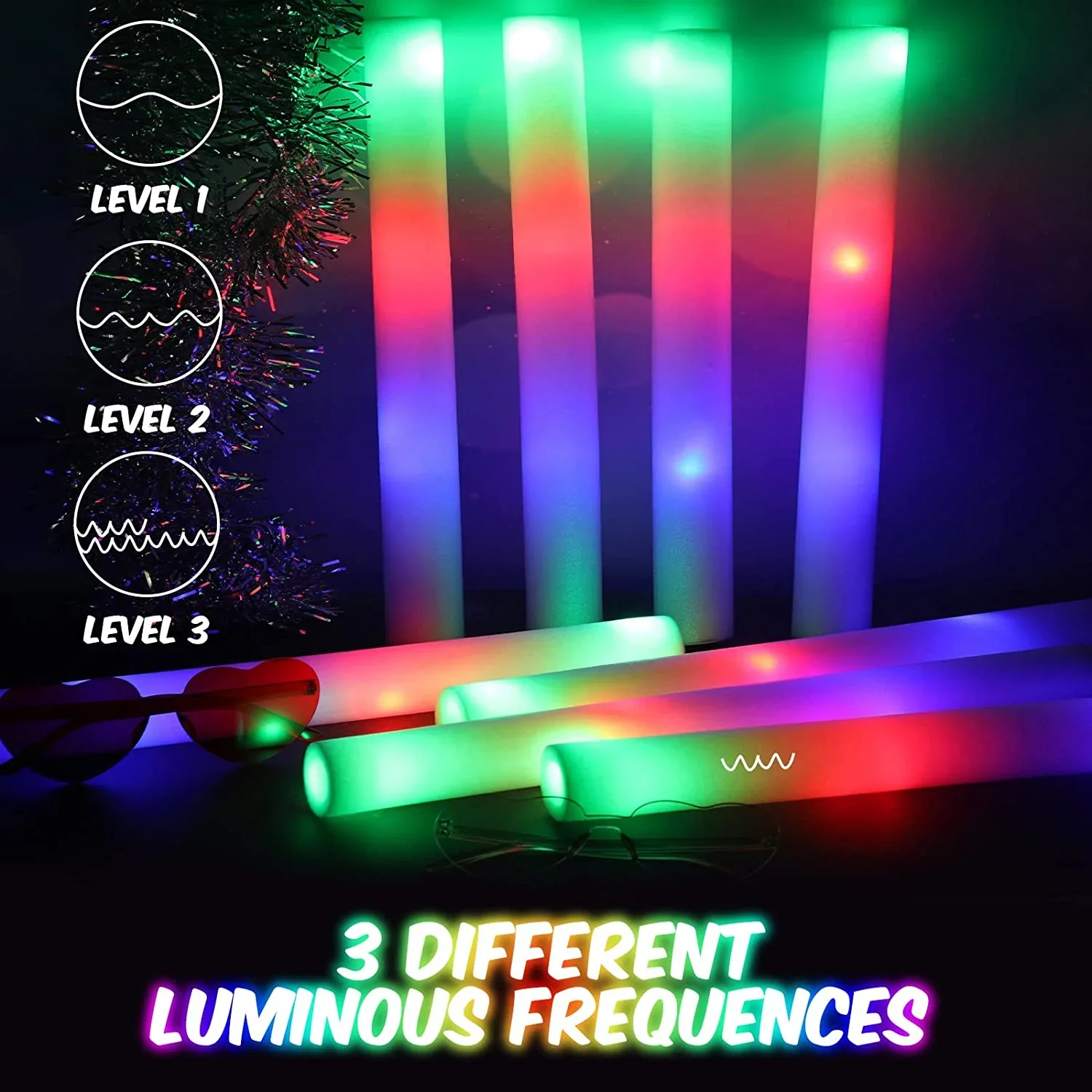 50 шт. светодиодные светящиеся – обзор и цена Flashing Led Foam Sticks Party