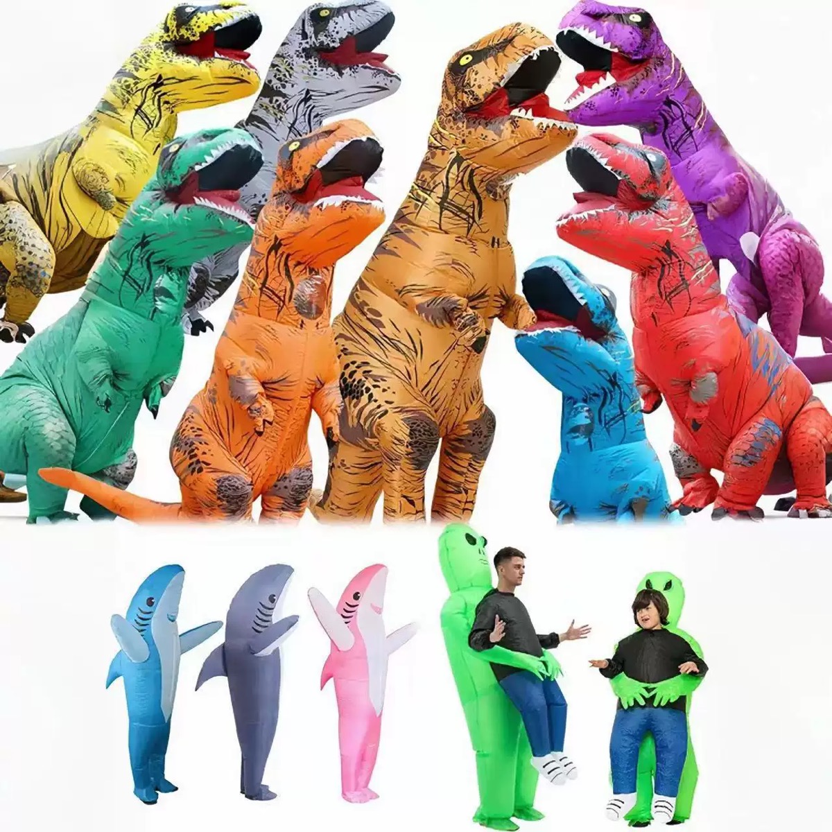 Надувной костюм Тираннозавра д – обзор и цена Inflatable Dinosaur Costume Adult