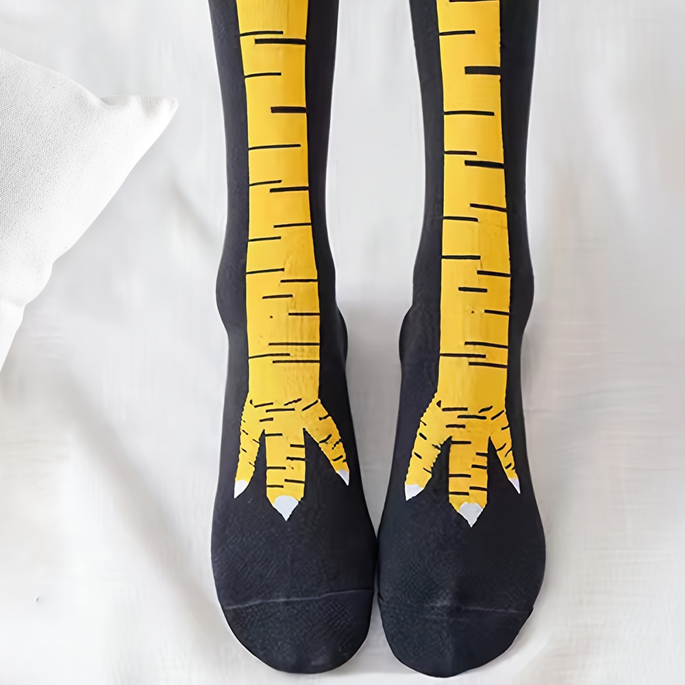 1 пара женских носков до колен – обзор и цена Funny Chicken Leg Socks