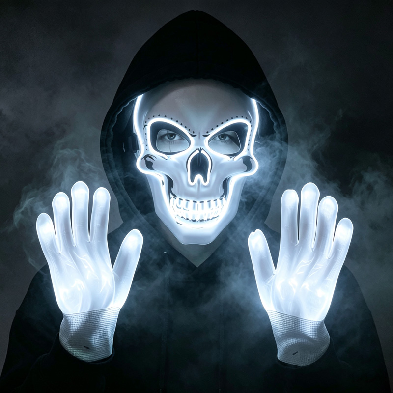Набор светящихся перчаток и ма – обзор и цена Led Purge Mask Halloween