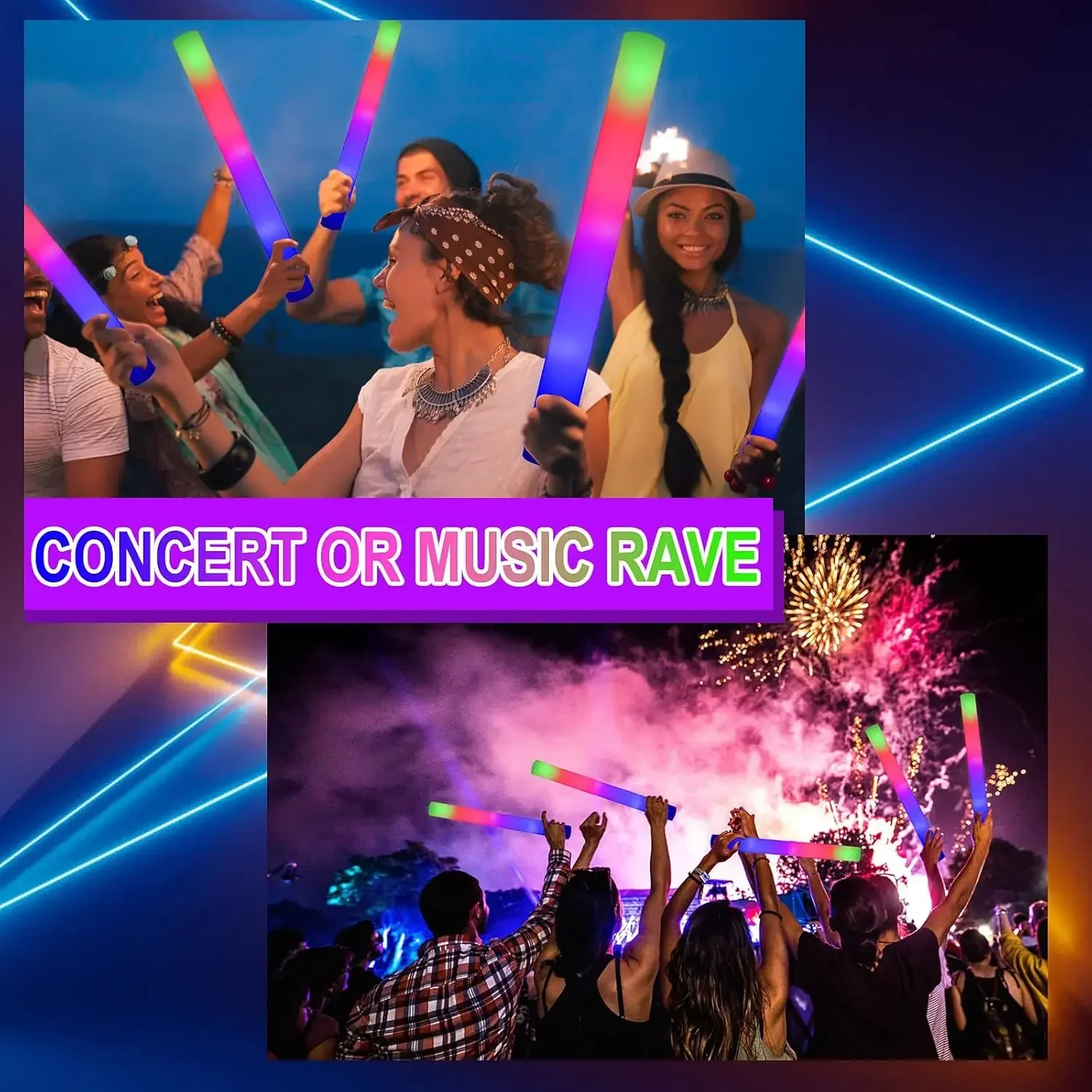 2Z-50 шт. светодиодных пенопла – обзор и цена Flashing Led Foam Sticks Party